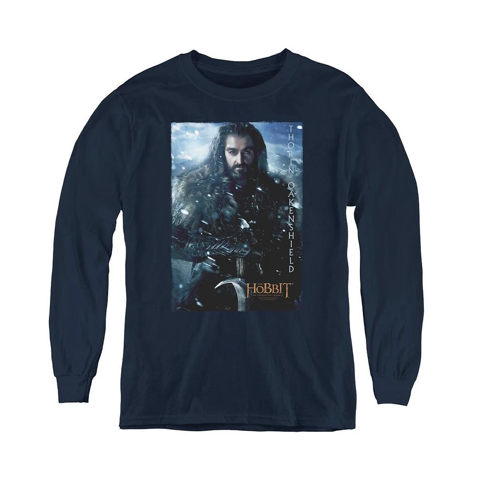 The Hobbit Boys Youth Thorin Poster Long Sleeve Sweatshirts