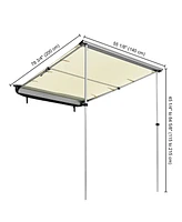 6.6x4.6 ft Car Side Awning Rooftop with Led Light Pull Out Tent Shelter Camping