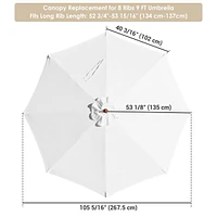 9Ft Patio Umbrella Cover Replacement Top Canopy 8 Rib Outdoor Gazebo Market Wedding