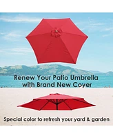 Yescom 9Ft 6 Ribs Umbrella Cover Canopy Replacement Top Patio Outdoor Market Beach Red