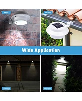 Yescom Outdoor 3 Led Solar Power Garden Gutter Light IP44 Cool White Yard Doorway Fence Lamp with Bracket