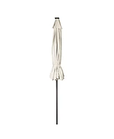 9ft Solar Led Patio Umbrella Outdoor Yard Parasol Pool Sunshade Tilt with Crank