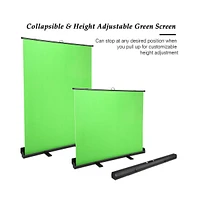 Yescom 62x81inch Portable Pull Up Green Screen Backdrop Collapsible Chromakey Panel Photo Video