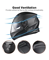 Ahr Run-M3 Modular Flip Up Helmet Full Face Dual Visor Dot Motorcycle Bike