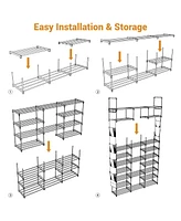 9 Tiers 42 Pairs Shoe Rack Shelf Large Storage Organizer Space Saving Hook Home