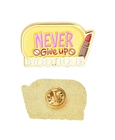 Boutique Inspirational Quote Badge Set Pin Brooch Enamel for Makeup Bag 2 Packs