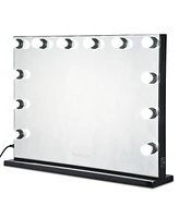 Byootique 33"x24" Hollywood Lighted Vanity Makeup Mirror 12 Led Bulbs Studio
