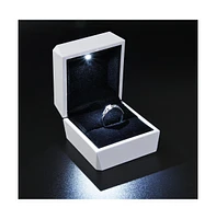 Yescom Led Light Diamond Ring Box White Velvet Jewelry Gift Wedding Proposal Engagement