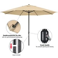 Yescom 13FT Xl Large Uv 30+ Aluminum Outdoor Patio Umbrella for Table Garden Deck Market Yard Restaurant Hotel Pool Tan