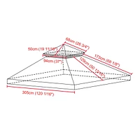 Yescom 10x10Ft UV30+ Gazebo Replacement Top for 2 Tier Outdoor Canopy Cover Patio Backyard Party Deck Coffee Liqueur