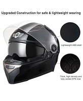 Ahr Run-F1 Dot Motorcycle Full Face Helmet Dual Visors Sun Shield Abs Air Vent Motorbike Touring