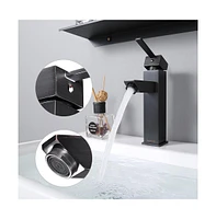 Yescom Aquaterior 1 Hole Bathroom Faucet Cold & Hot Water for Countertop Vessel Sink Nickel Orb