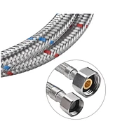 Yescom Aquaterior 2 Pack 28" Faucet Supply Line Stainless Steel Hose Hot Cold Water