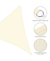 Yescom 22 Ft 97% Uv Block Triangle Sun Shade Sail Hdpe Canopy Cover Net Poolside Yard