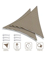 2 Pack Ft 97% Uv Block Triangle Sun Shade Sail Canopy Outdoor Patio Awning