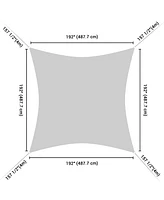 2 Pack 16x16 Ft 97% Uv Block Square Sun Shade Sail Hdpe Canopy Patio Garden Yard