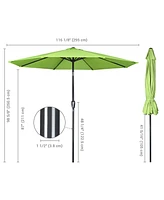 Yescom 10Ft UV50+ 3000PA Aluminum Patio Umbrella with Crank Tilt for Outdoor Table Shade Deck Yard Garden Pool Balcony