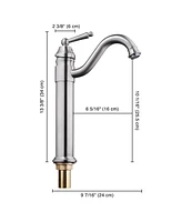 Aquaterior Vessel Sink Faucet Single Handle Brushed Nickel Pop Up Drain Bathroom