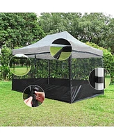 4 Half Mesh Sidewalls for 15x10 Ft Pop Up Canopy Tent w/ Window Food Vendor Fair