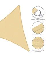 11 Ft Triangle Sun Shade Sail with Hardware Kit 97% Uv Block Top Canopy Outdoor