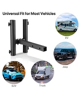 Yescom 2" Hitch Mount Dual Flag Pole Holder Bracket for Truck Car Trailer Suv Rv Jeep