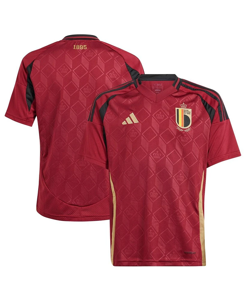 Adidas Big Boys and Girls Burgundy Belgium National Team 2024 Home Replica Jersey