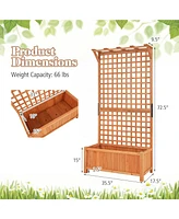 Sugift Raised Garden Bed with Trellis and Hanging Roof