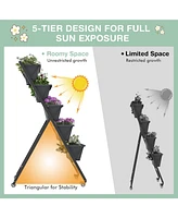 5-Tier Vertical Raised Garden Bed with Wheels and Container Boxes