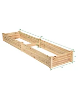 Costway Wooden Vegetable Raised Garden Bed Backyard Patio Grow Flowers Planter