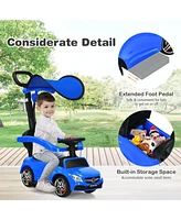 Sugift 3-in-1 Mercedes Benz Ride-on Toddler Sliding Car