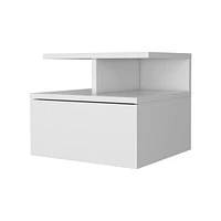 Fm Furniture Augusta Floating Nightstand with 2-Tier Shelf and 1-Drawer