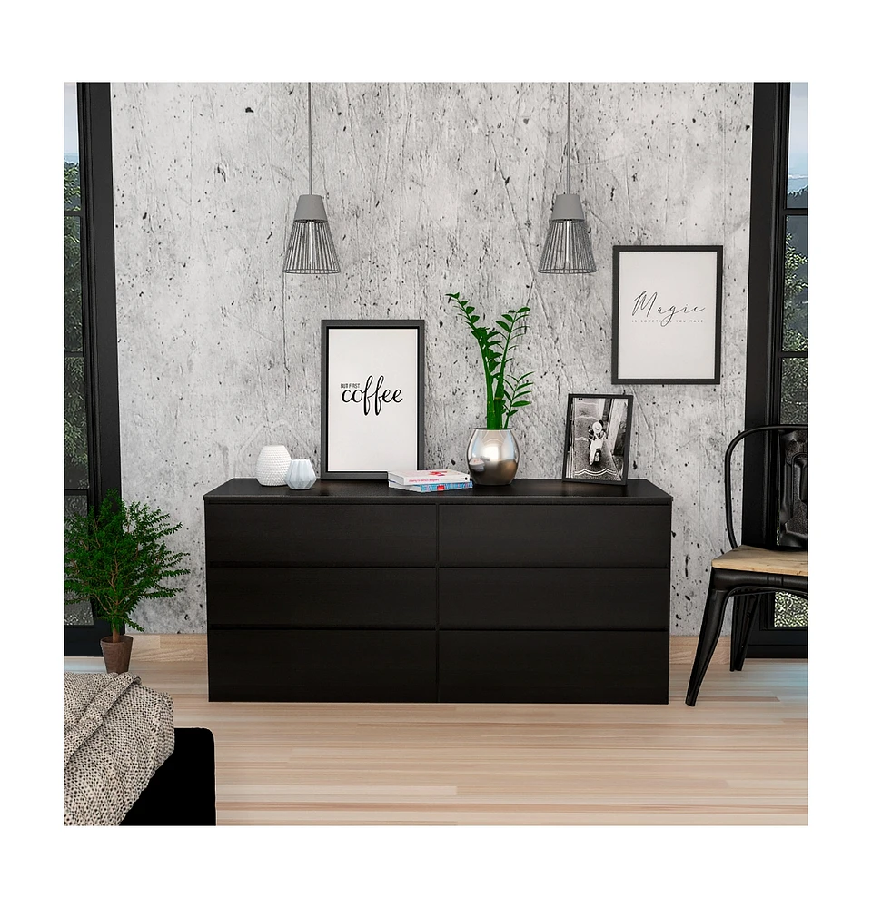 Fm Furniture Seul 6 Drawer Double Dresser