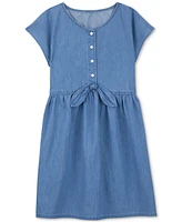 Carter's Little & Big Girls Cotton Chambray Tie-Front Dress