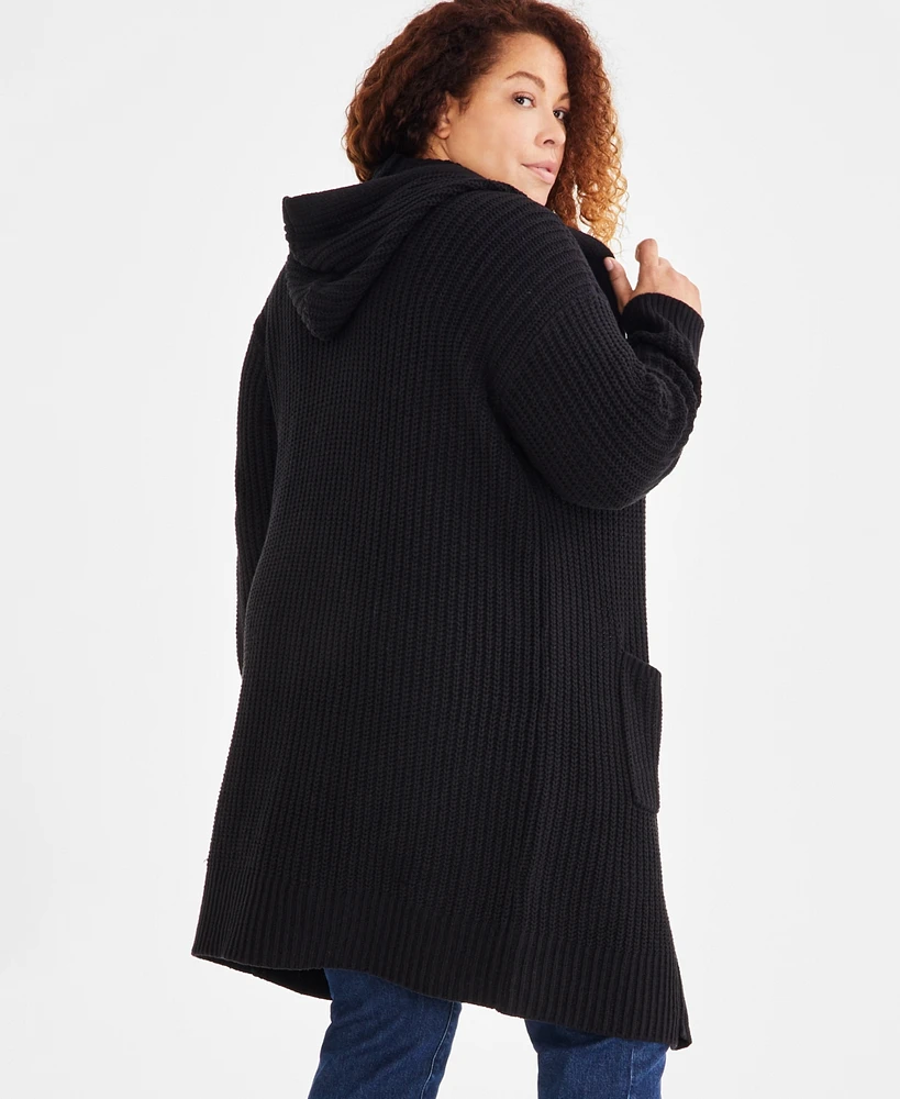 Style & Co Plus Hooded Cardigan, Created for Macy's