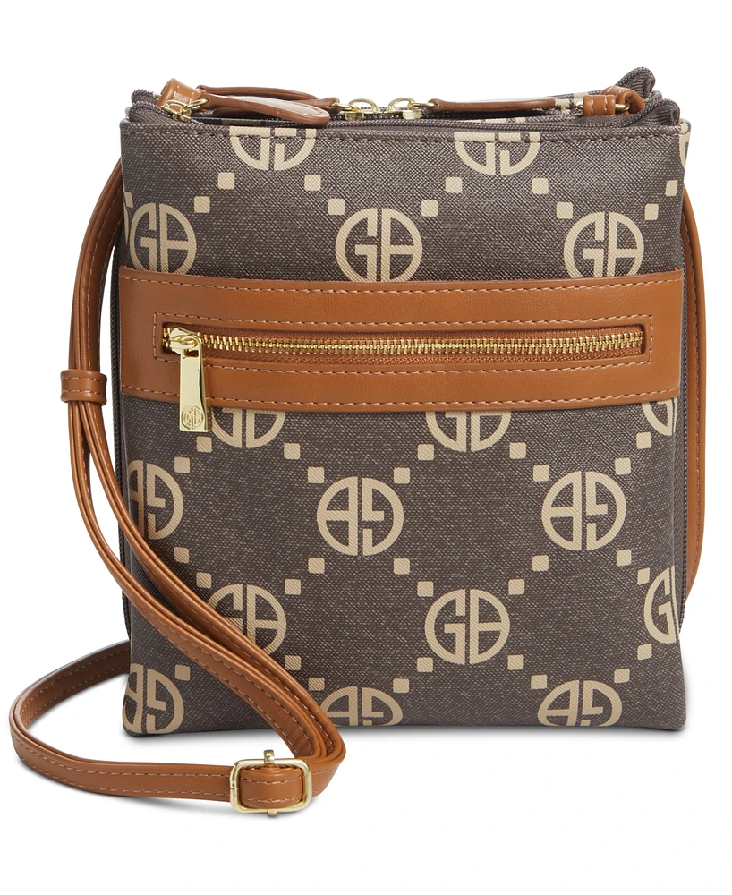 Giani Bernini Signature Monogram Triple-Zip Dasher Crossbody