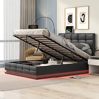 Streamdale Furniture Full Size Tufted Upholstered Platform Bed With Hydraulic Storage System