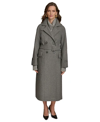 Donna Karan New York Women's Double-Breasted Belted Wrap Coat