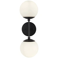 Oso Mid Century Modern Wall Light Sconce Black Hardwired 6" Wide 2