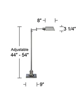 Jenson Traditional Farmhouse Adjustable Pharmacy Light Floor Lamp Swing Arm Standing Base 54" Tall Brushed Nickel Silver Metal for Living Room Re