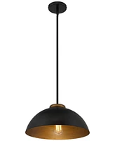 Possini Euro Design Janie Black Gold Pendant Light 15.50" Wide Modern Industrial Dome Metal Shade Fixture for Dining Room House Foyer Kitchen Entryway