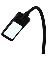 Ricky Modern Minimalist Desk Table Lamp with Usb Charging Port Led Gooseneck Adjustable Height 13.75" High Black Touch On Off Dimmer for Bedroom House