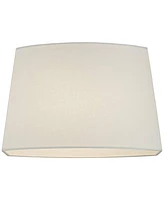 White Medium Modified Oval Lamp Shade 12.5" Wide and 10" Deep at Top x 15" Wide and 11" Deep at Bottom x 10" High (Spider) Replacement with Harp and F