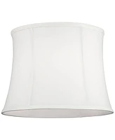 Set of 2 Softback Drum Lamp Shades White Cream Medium 11.5" Top x 13.5" Bottom x 10" High Spider with Replacement Harp and Finial Fitting