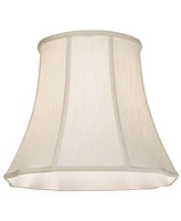 Creme Medium Bell Cut Corner Lamp Shade 10" Top x 16" Bottom x 14" Slant x 13.5" High (Spider) Replacement with Harp and Finial - Imperial Shade