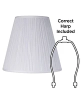 Finish Medium Mushroom Pleated Lamp Shade 9" Top x 16" Bottom x 14.5" High x 14.75" Slant (Spider) Replacement with Harp and Finial - Springcrest