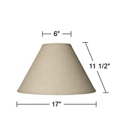 Springcrest 6" Top x 17" Bottom x 11 1/2" High x 11 1/2" Slant Lamp Shade Replacement Large Beige Brown Empire Round Rustic Farmhouse Western Fine Bur