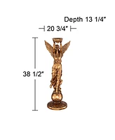 Dahlia Studios Golden Angel 38 1/2" High Statue Candle Holder