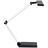 Flynn Modern Task Desk Lamp with Usb Charging Port and Phone Cradle Led 25" High Metallic Black and Silver Adjustable Swivel for Bedroom House Bedside