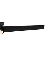 Casa Vieja 52" Auria Modern Outdoor 3 Blade Hugger Ceiling Fan with Dimmable Led Light Remote Control Matte Black Opal Glass Damp Rated for Patio Exte