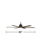 Casa Vieja 65" Ultra Breeze Modern Industrial Outdoor Ceiling Fan with Dimmable Led Light Remote Control Oil Rubbed Bronze Wet Rated for Patio Exterio